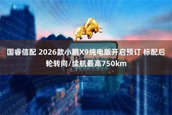 国睿信配 2026款小鹏X9纯电版开启预订 标配后轮转向/续航最高750km