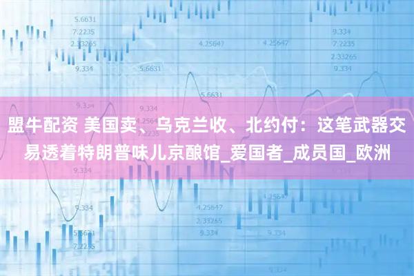 盟牛配资 美国卖、乌克兰收、北约付：这笔武器交易透着特朗普味儿京酿馆_爱国者_成员国_欧洲